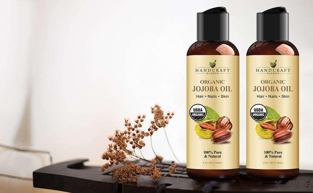 Handcraft Blends jojoba oil hexane-free label highlights pure care