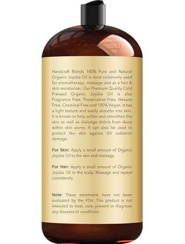 Handcraft Blends Jojoba Oil pump application for easy skincare and body use.