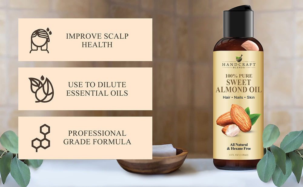 USA bottled Handcraft Blends Sweet Almond Oil ensures quality