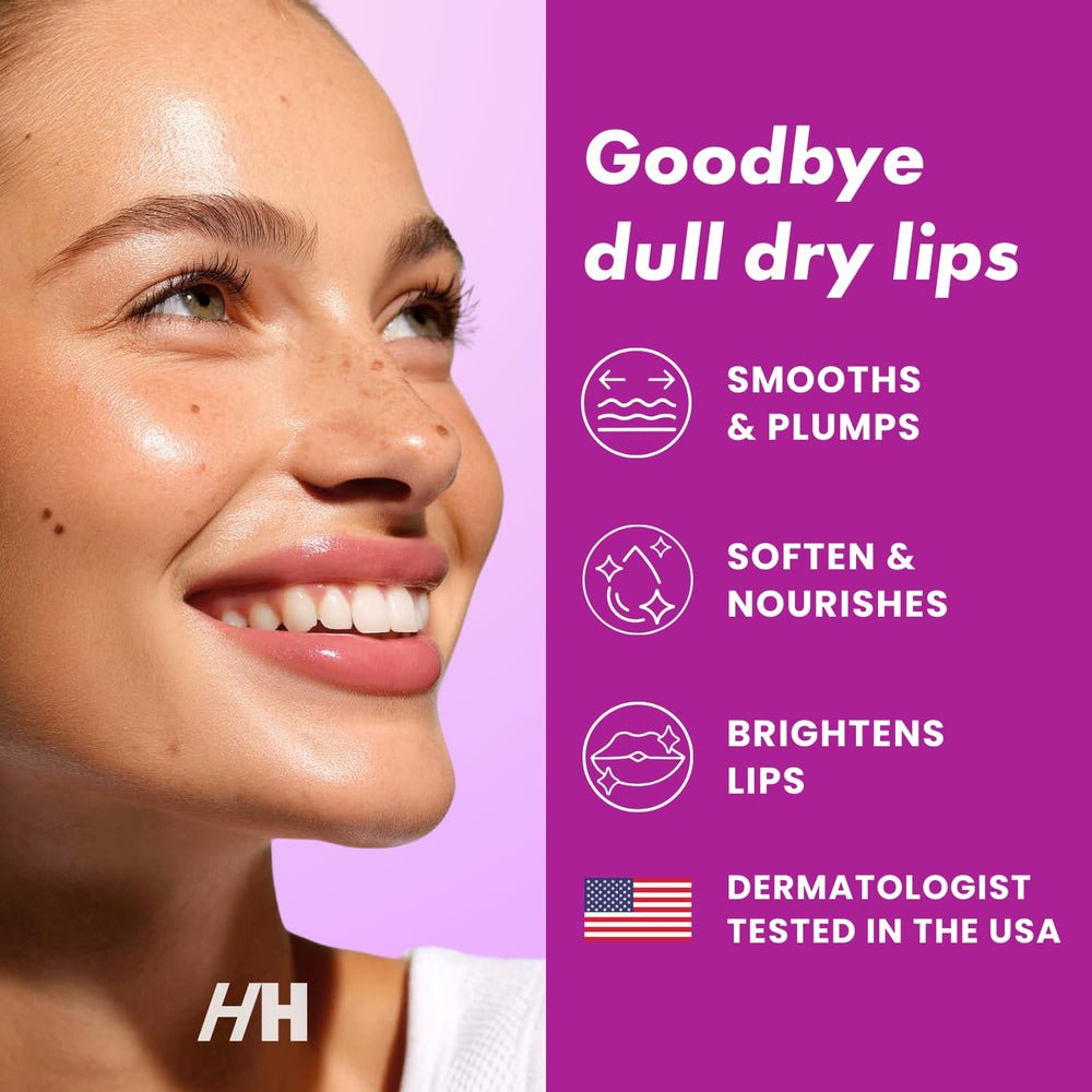 Aplicación del exfoliante de labios Bakuchiol de Handmade Heroes, hidratando al momento.