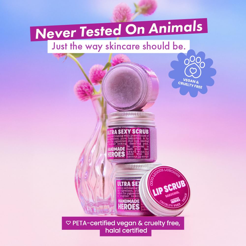 Ingredientes naturales del exfoliante de labios Bakuchiol, cuidado suave para piel sensible.