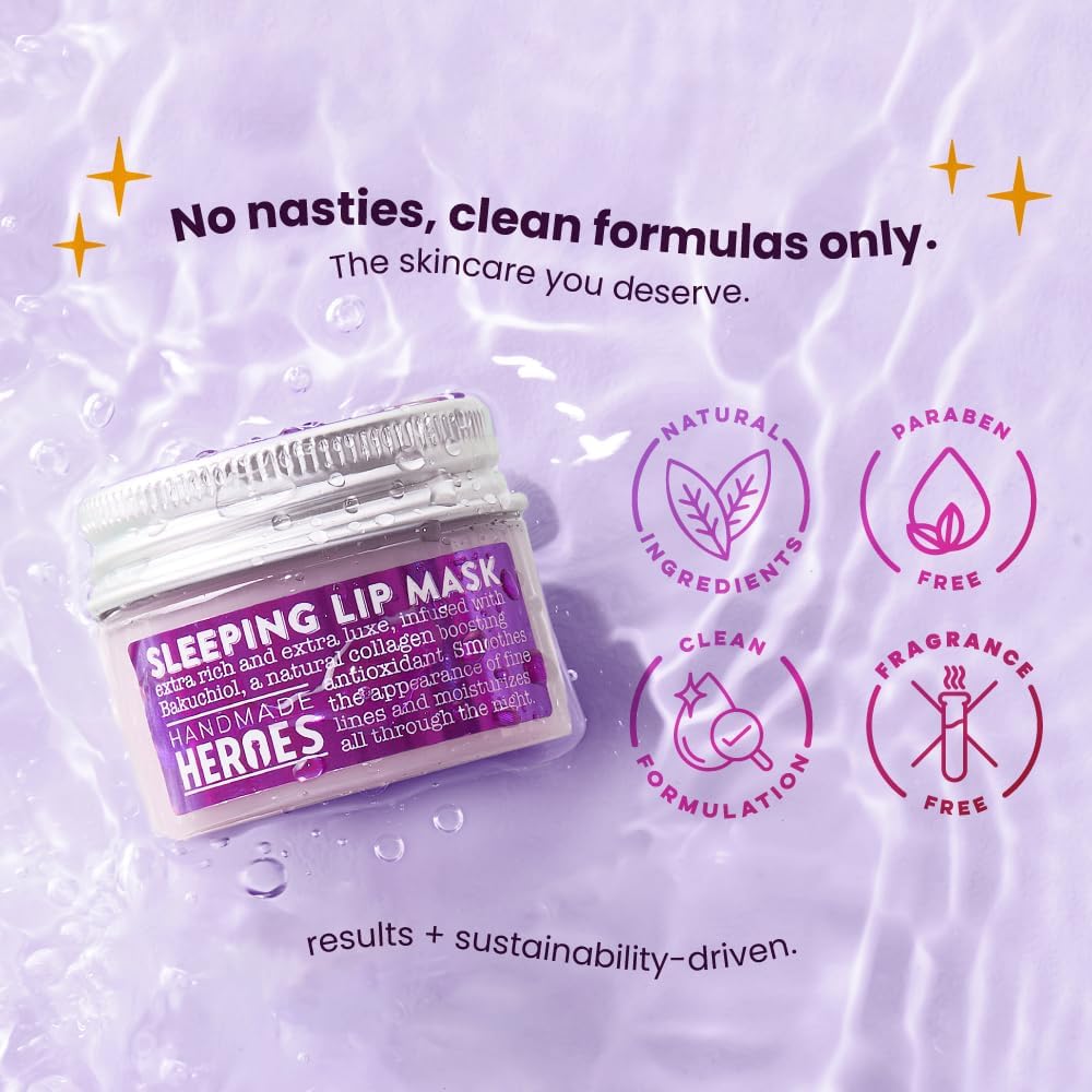 Close-up of Handmade Heroes lip butter texture highlighting creamy formula.