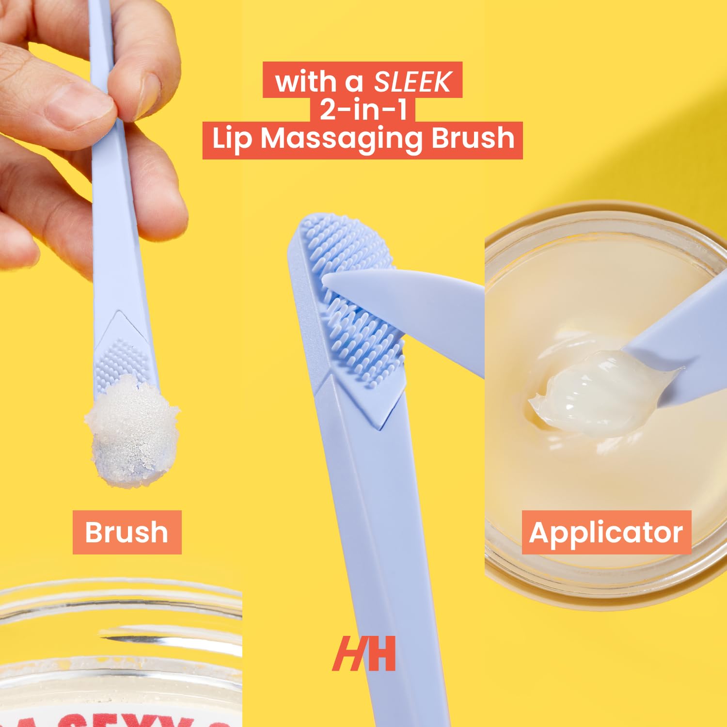Handmade Heroes lip scrub brush for easy, precise application
