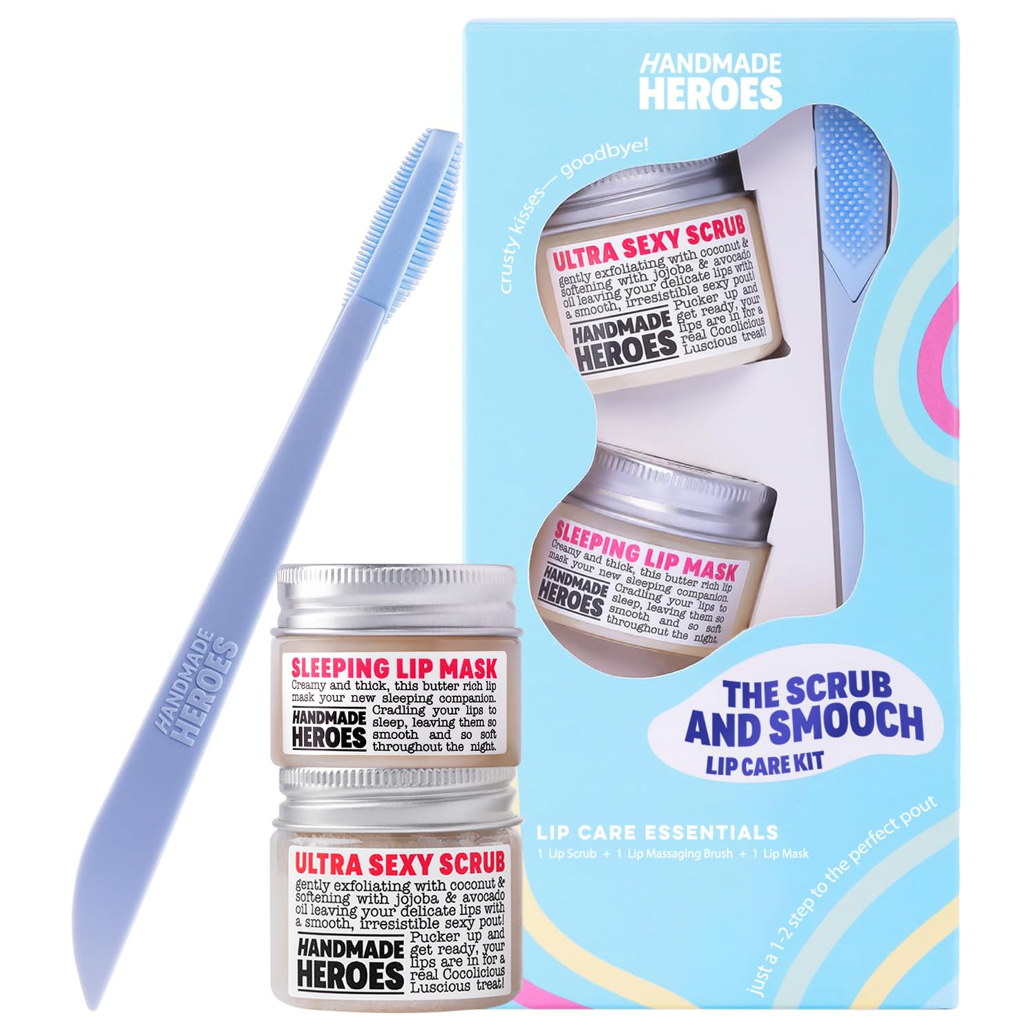 Handmade Heroes lip scrub original jar for smoothing dry lips
