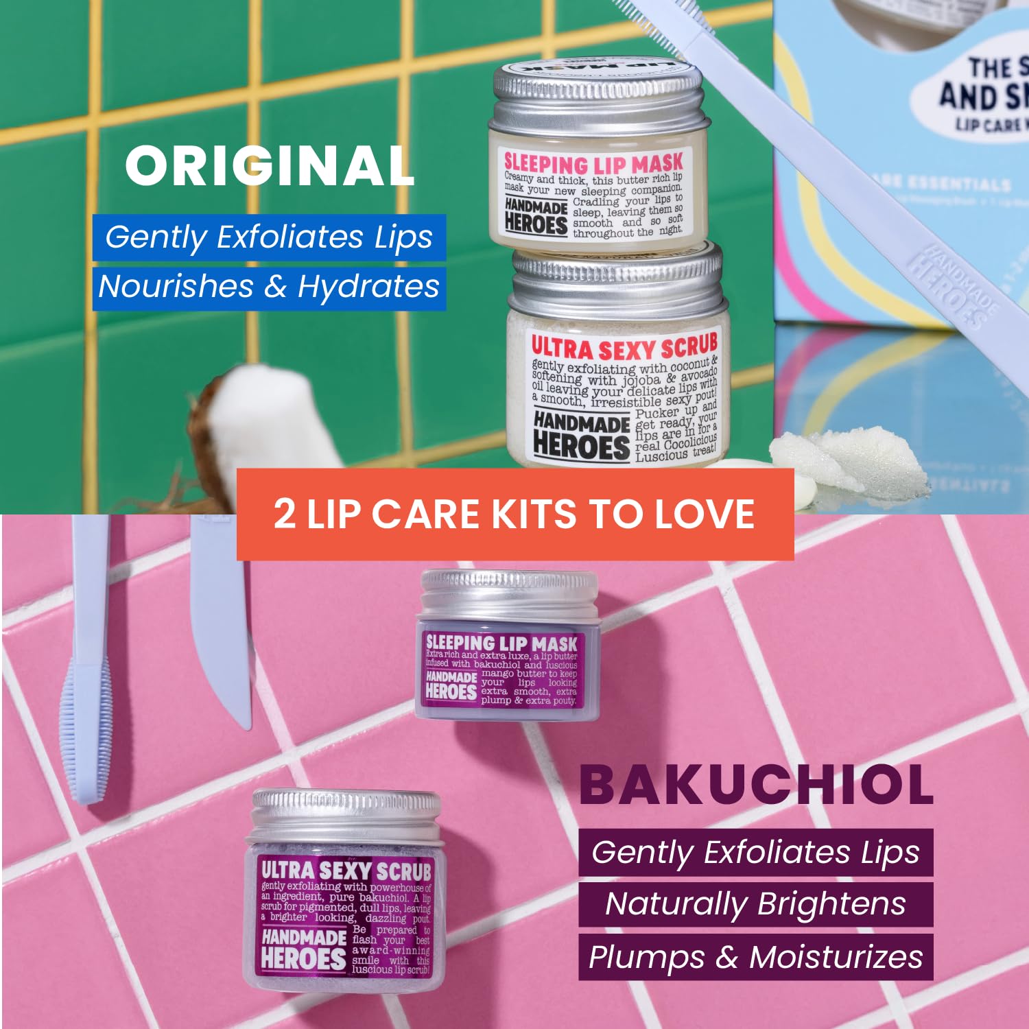Gift-ready packaging of Handmade Heroes lip care set