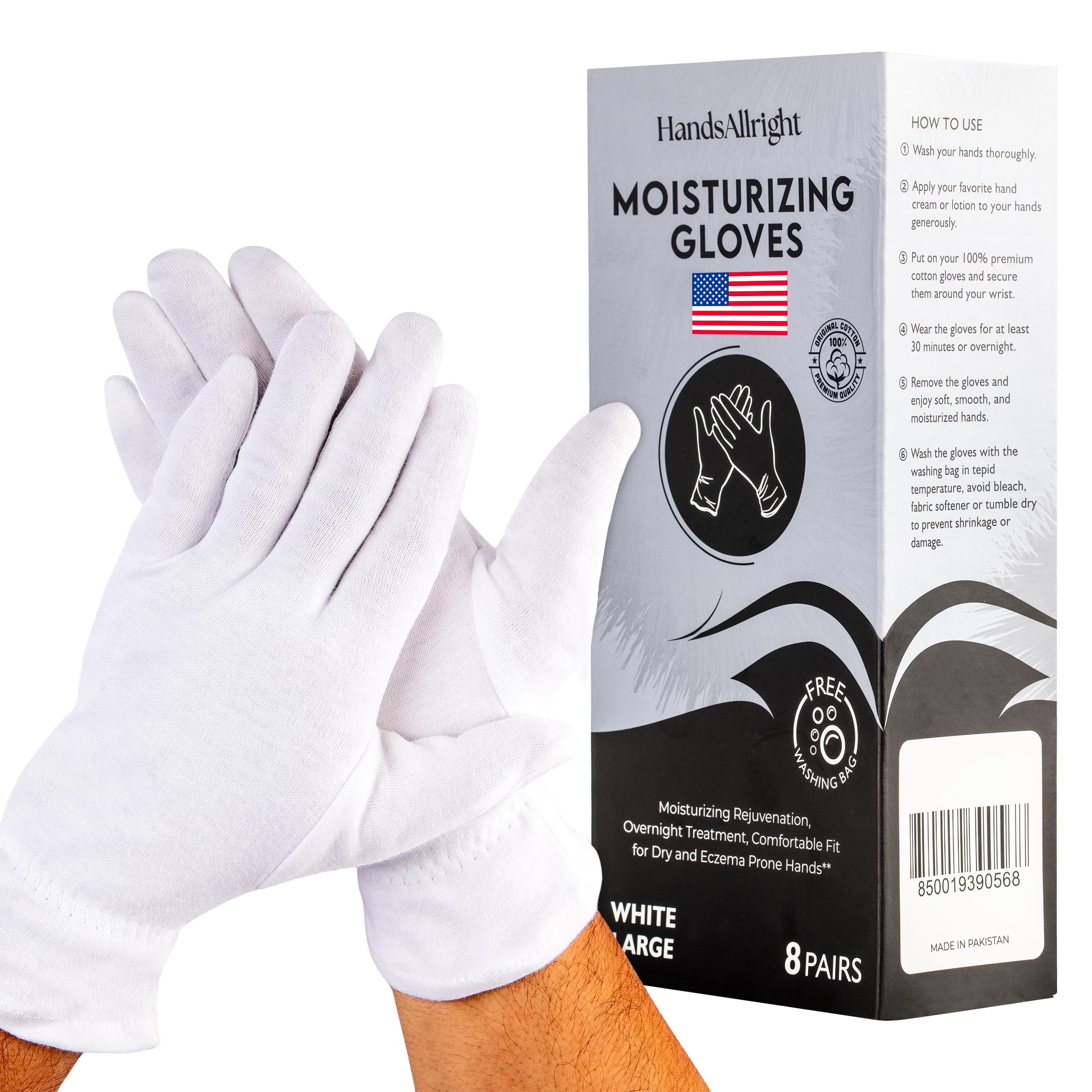 HandsAllright guantes de algodón para la noche: hidratación durante el sueño.
