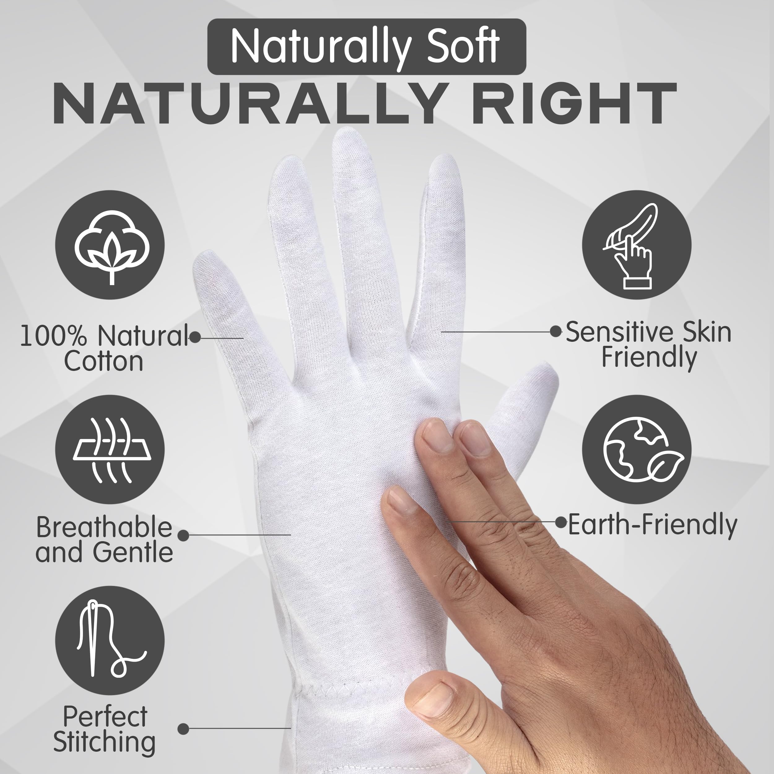 HandsAllright guantes de algodón transpirables para descanso cómodo.