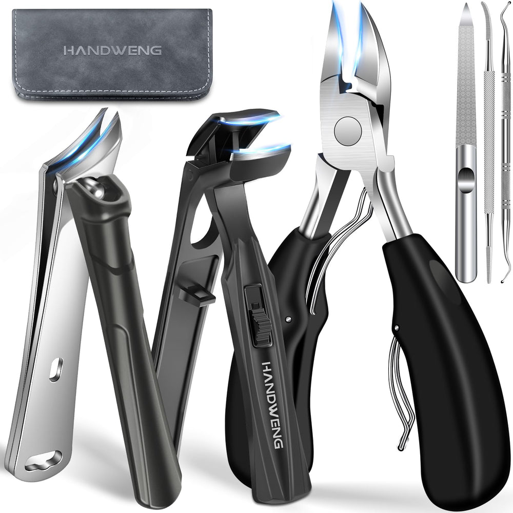 HANDWENG angled head toenail clippers for seniors offer precise cuts with clear edge visibility