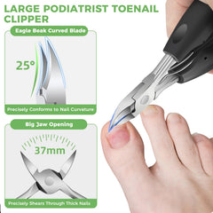 HANDWENG fingernail clipper with catcher contains clippings for mess-free grooming.
