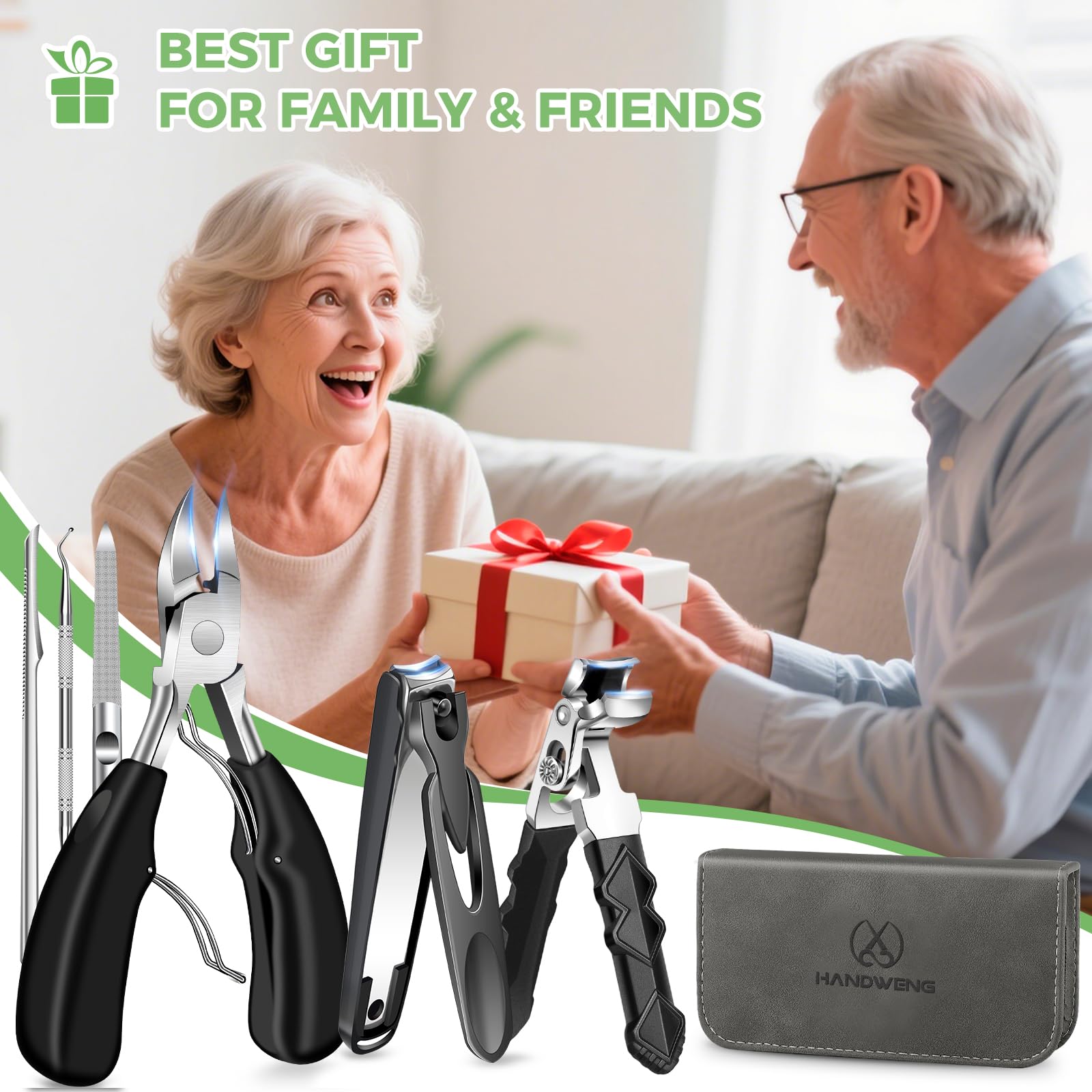 HANDWENG all-in-one nail care set offering professional results at home.
