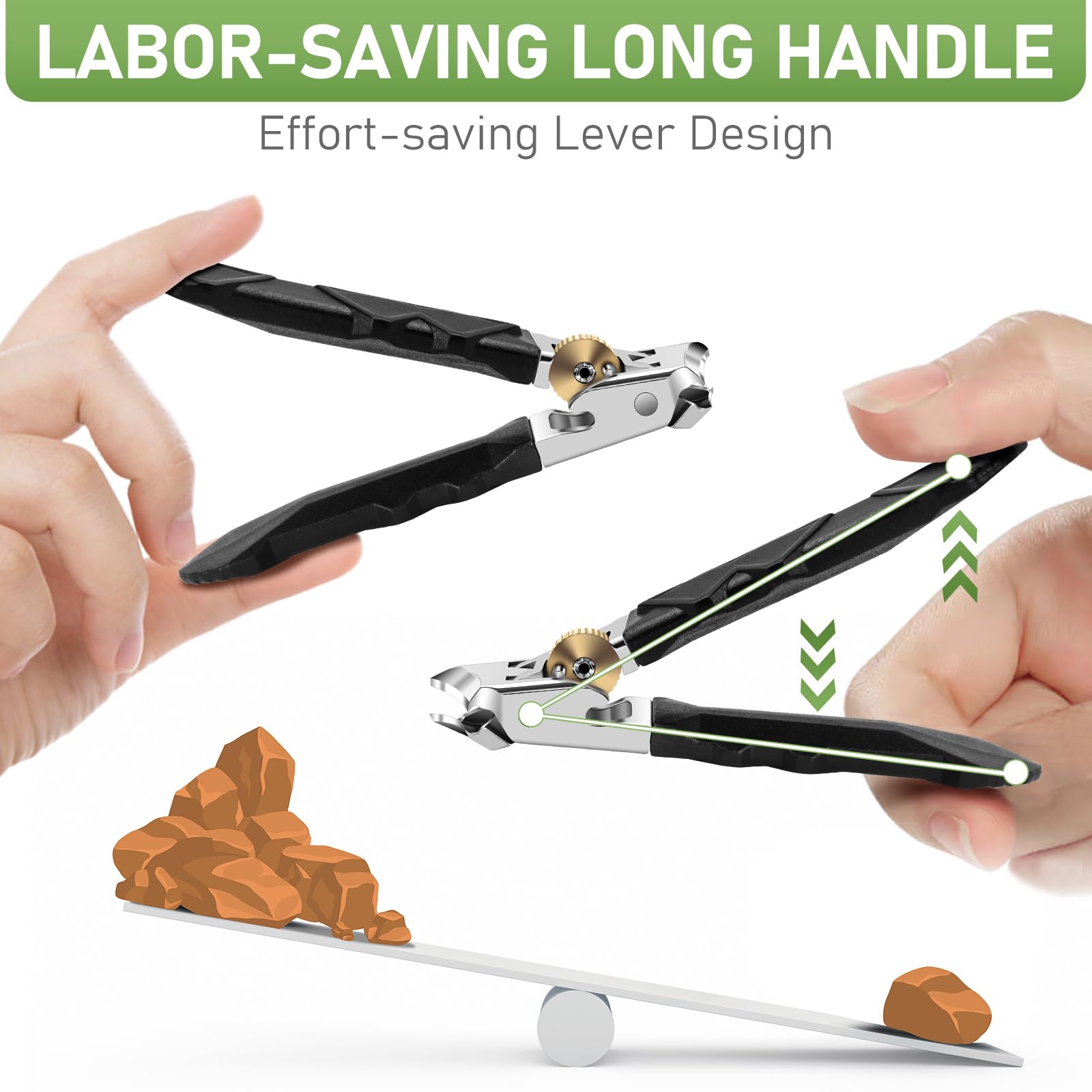 HANDWENG Non-slip textured handle improves grip during use.