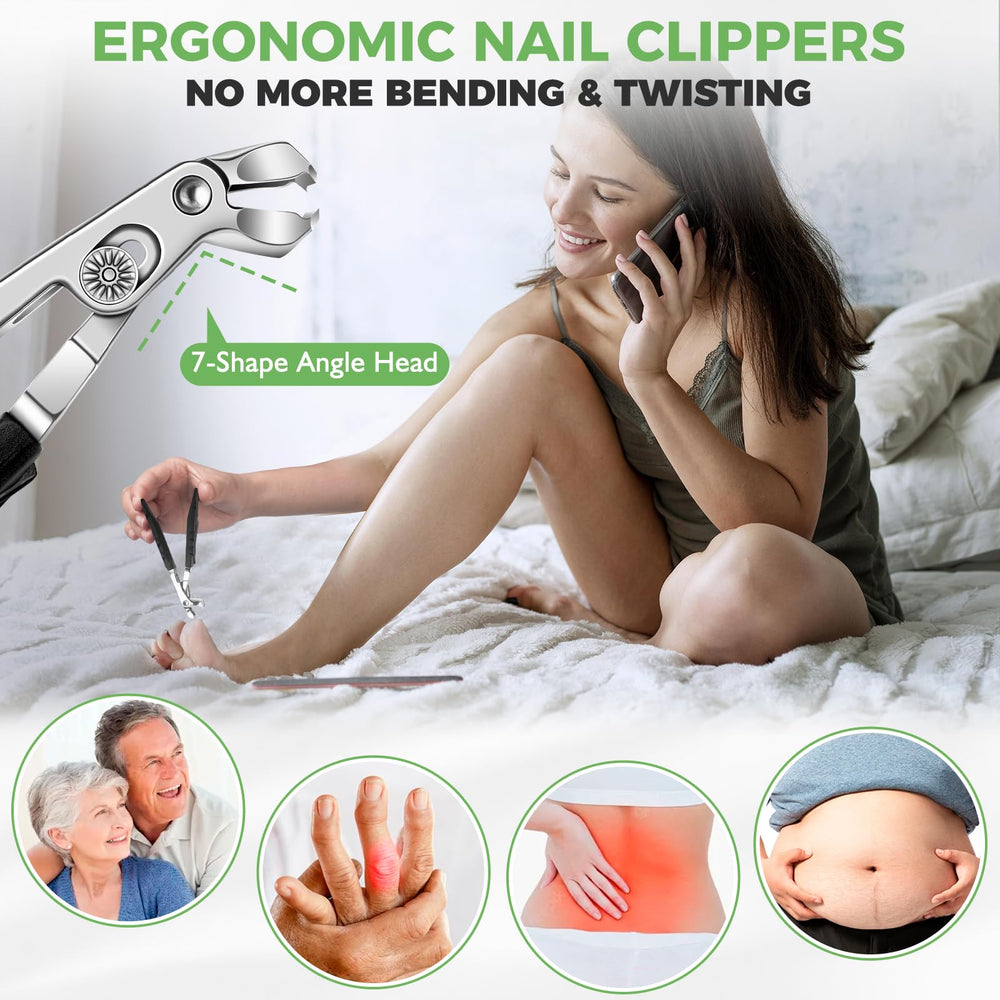 HANDWENG angled head toenail clipper for precise, upright trimming.