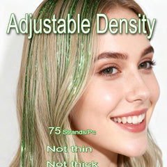 HandWig clip-in sparkle strands for quick, secure application without glue.