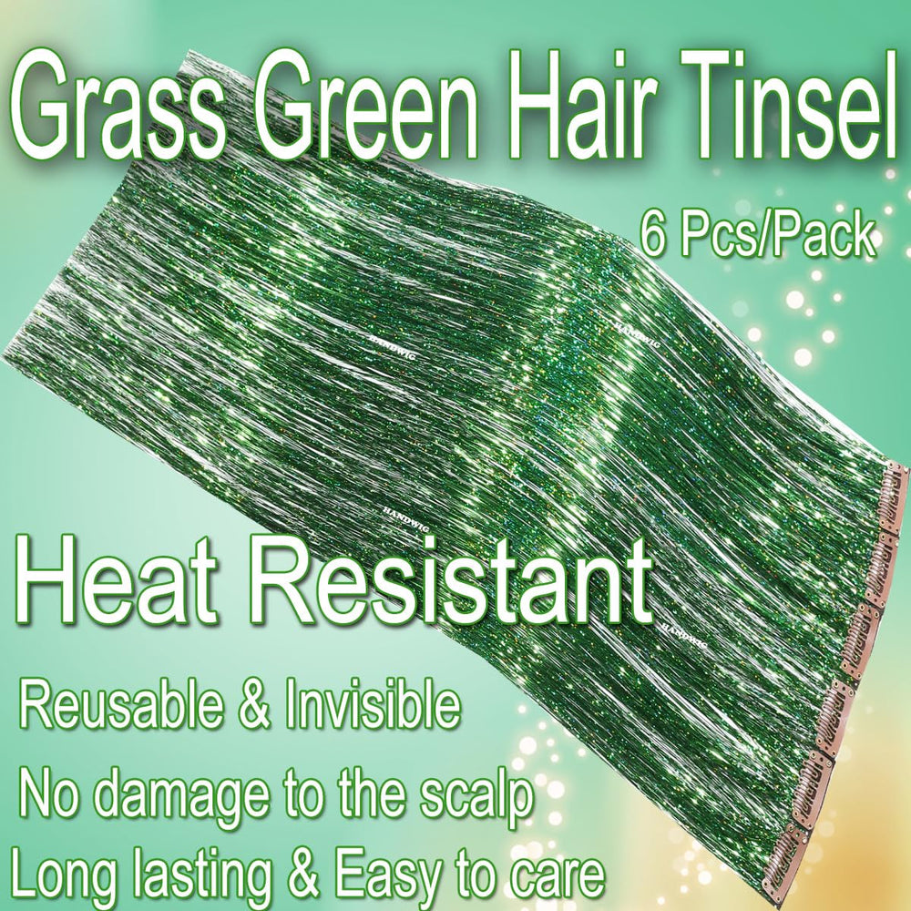 HandWig heat-resistant synthetic tinsel stays bright up to 320°F.