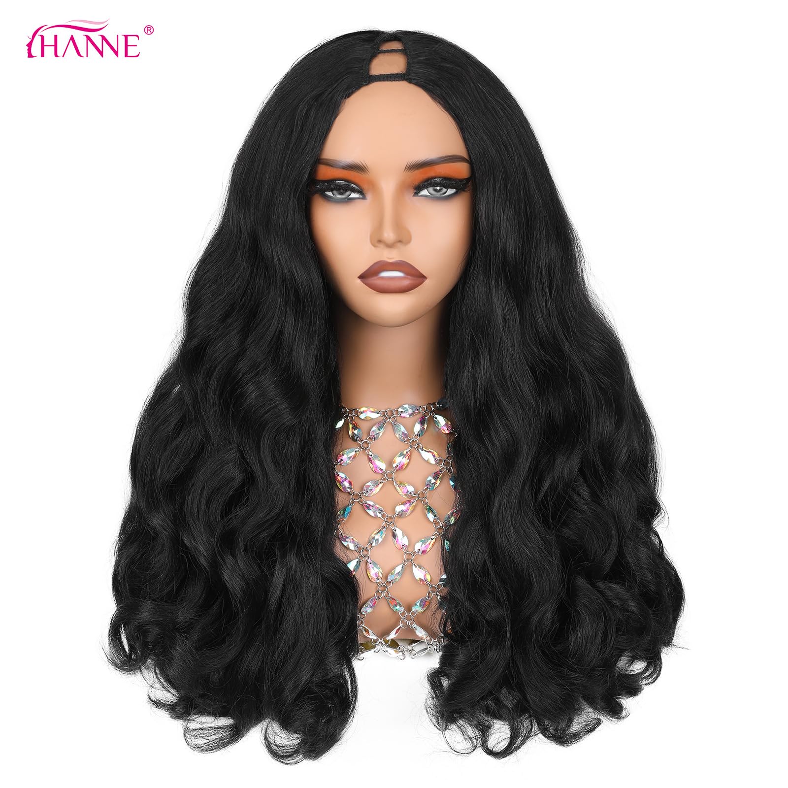 HANNE Yaki Curly V Part Wig ready-to-wear design saves styling time
