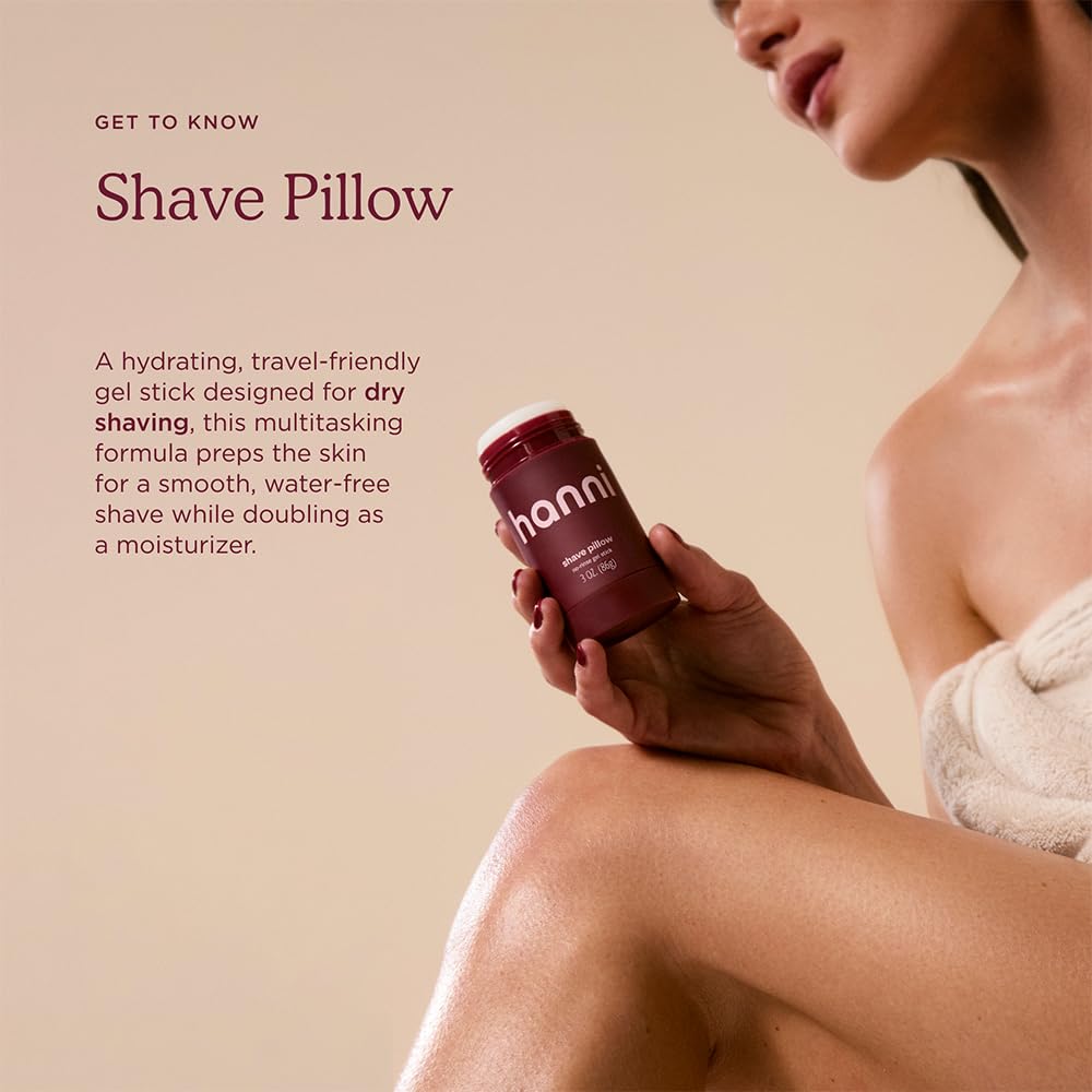 HANNI Shave Pillow in‑shower use highlights easy application for quick grooming