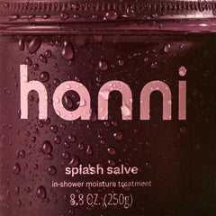 HANNI Splash Salve on wet skin delivers quick hydration during shower.