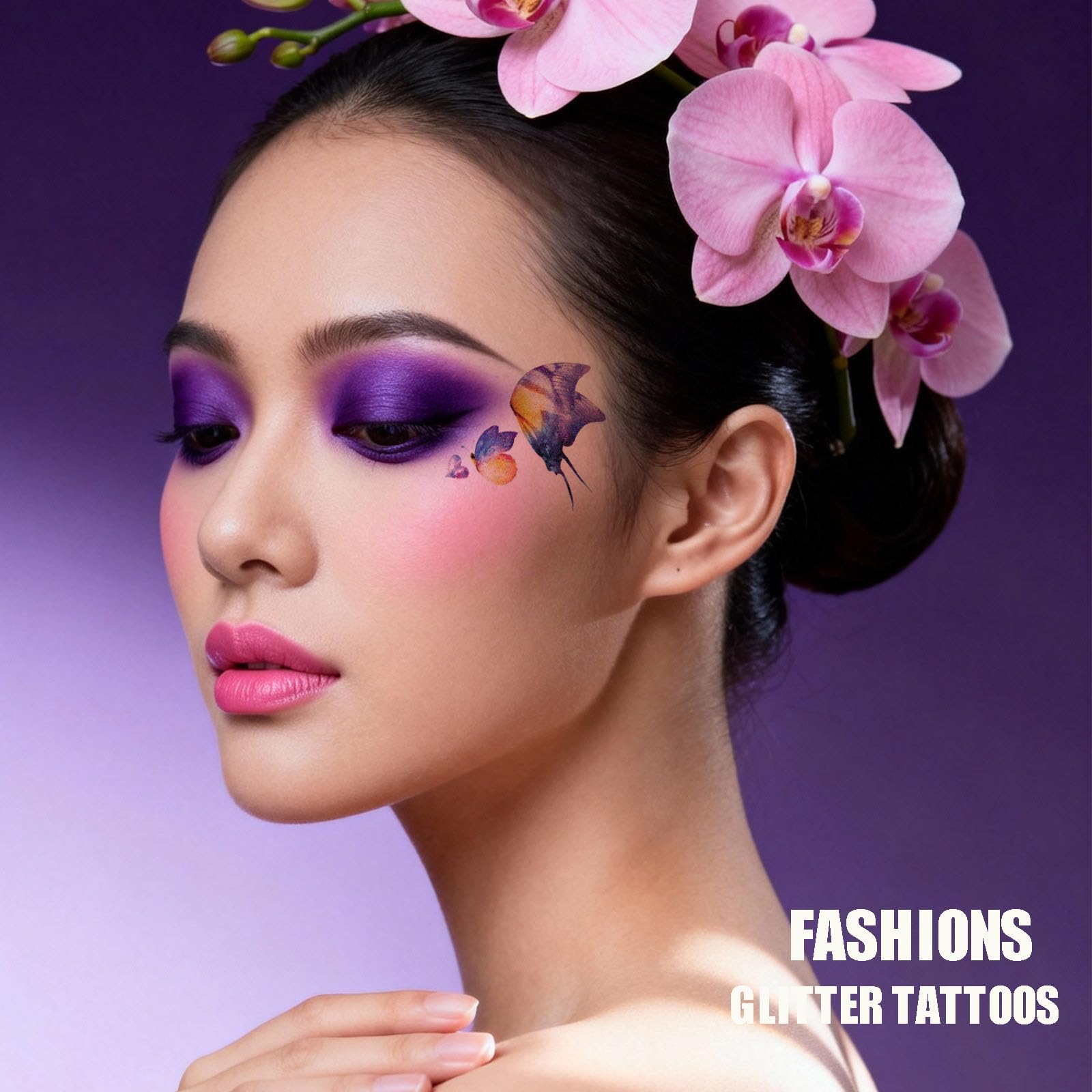 Hansamu tatuajes para ojos, rostro y cuerpo, ideal para decoraciones festivas.
