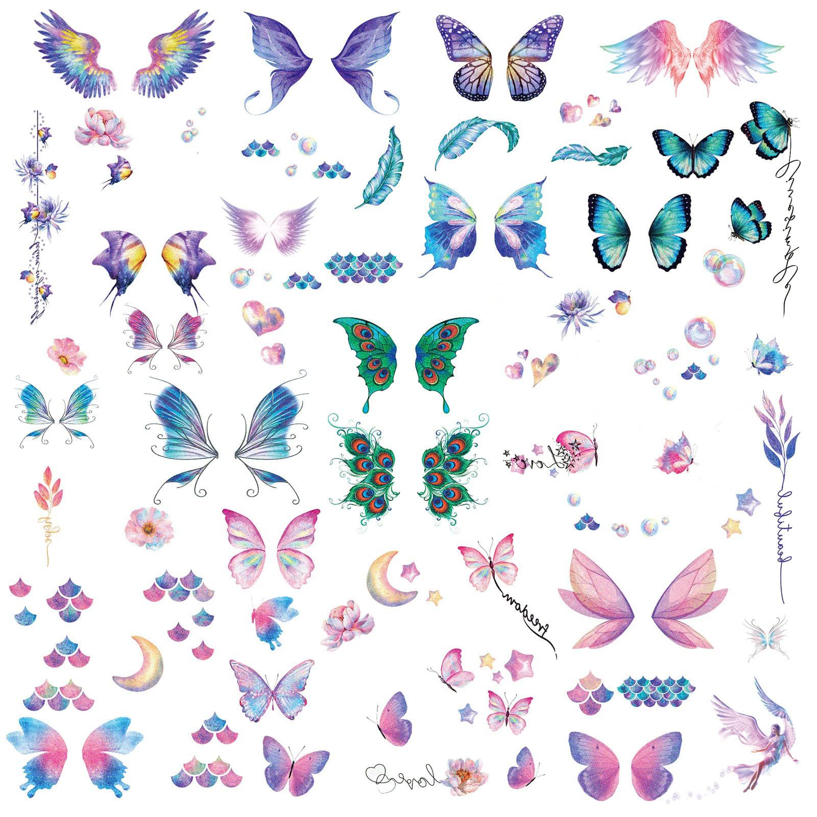 Hansamu tatuajes brillantes para fiestas en playa o clubes nocturnos.