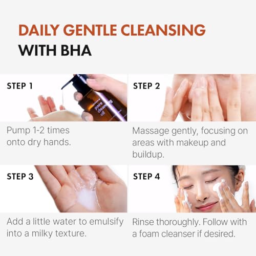 Hanskin BHA Pore Cleansing Oil packaging highlights cruelty-free and clean ingredients.
