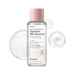 Hanskin Hyaluron Skin Essence Toner en botella promueve hidratación suave para piel seca