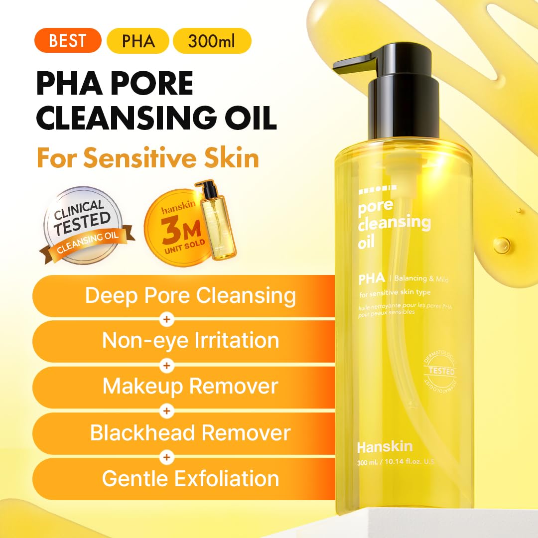 Hanskin PHA Pore Cleansing Oil emulsifying into milky texture with water