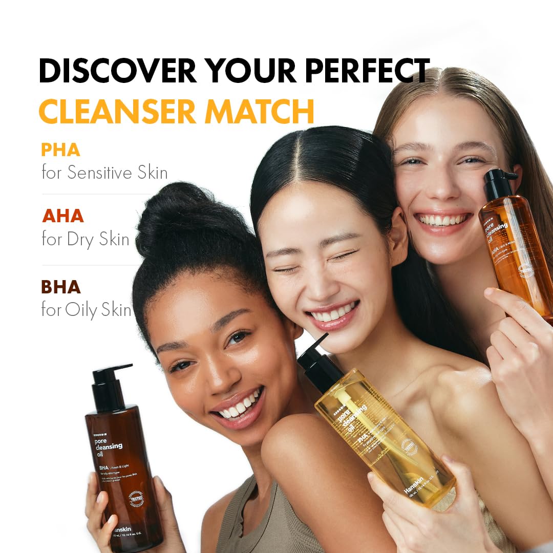 Hanskin PHA Pore Cleansing Oil ingredients list with plant oils