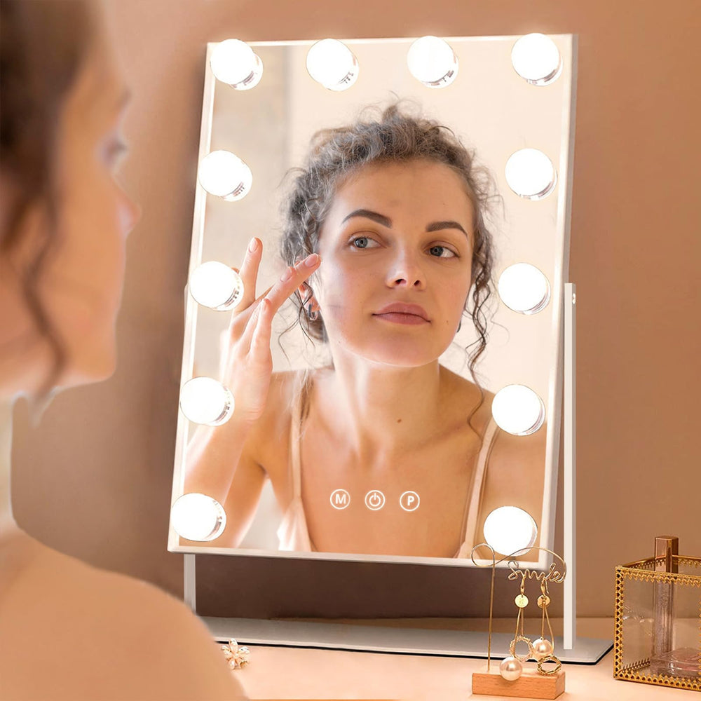 Hansong 12x16 inch vanity mirror provides wide view for full makeup checks.