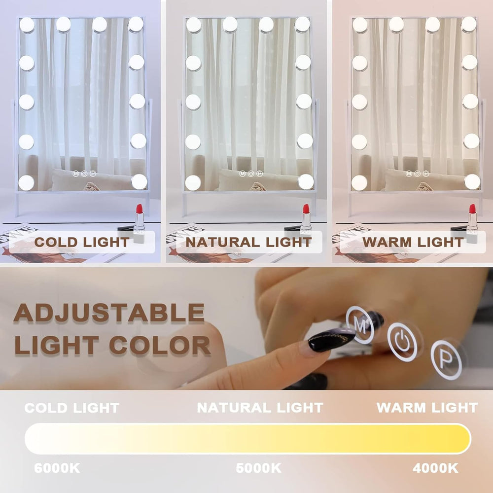 Hansong vanity mirror with three-color lighting modes for versatile looks.