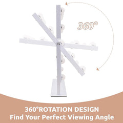 Hansong vanity mirror features 360-degree rotation for flexible viewing angles.