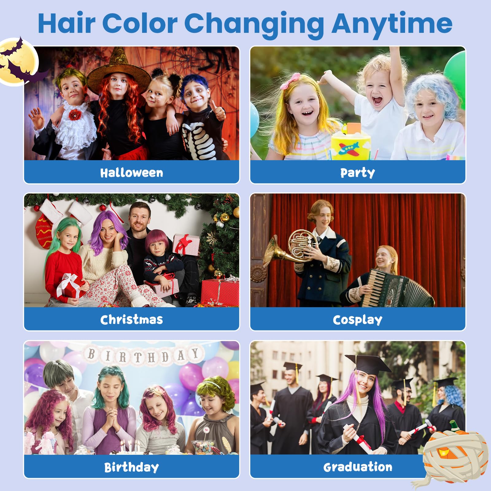 Hansuby festival-ready color enhances cosplay and party outfits.