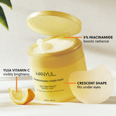 Close-up of pad applying to cheek for glow and even tone.