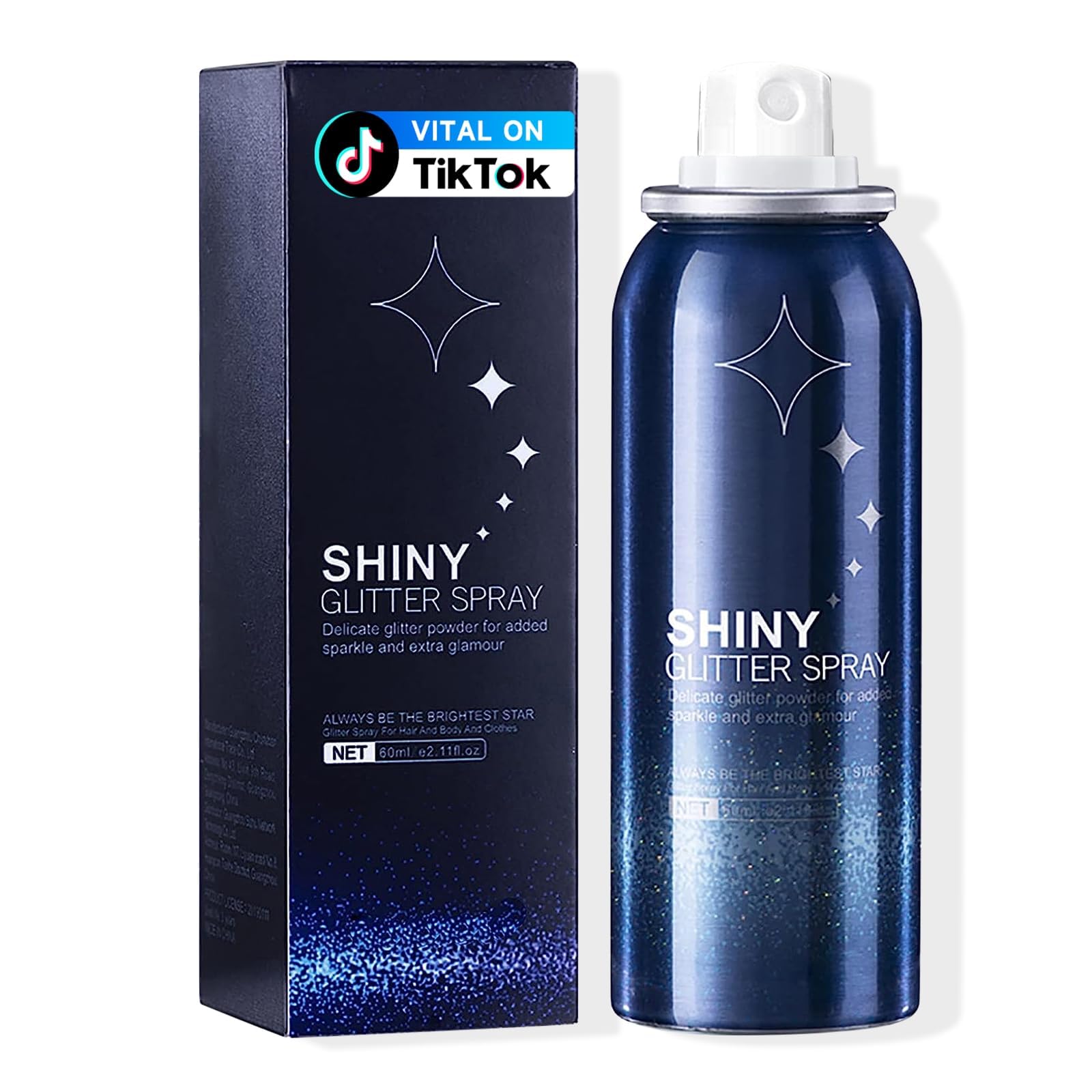 HANYWIL spray purpurina en botella, brillo duradero en piel y cabello.
