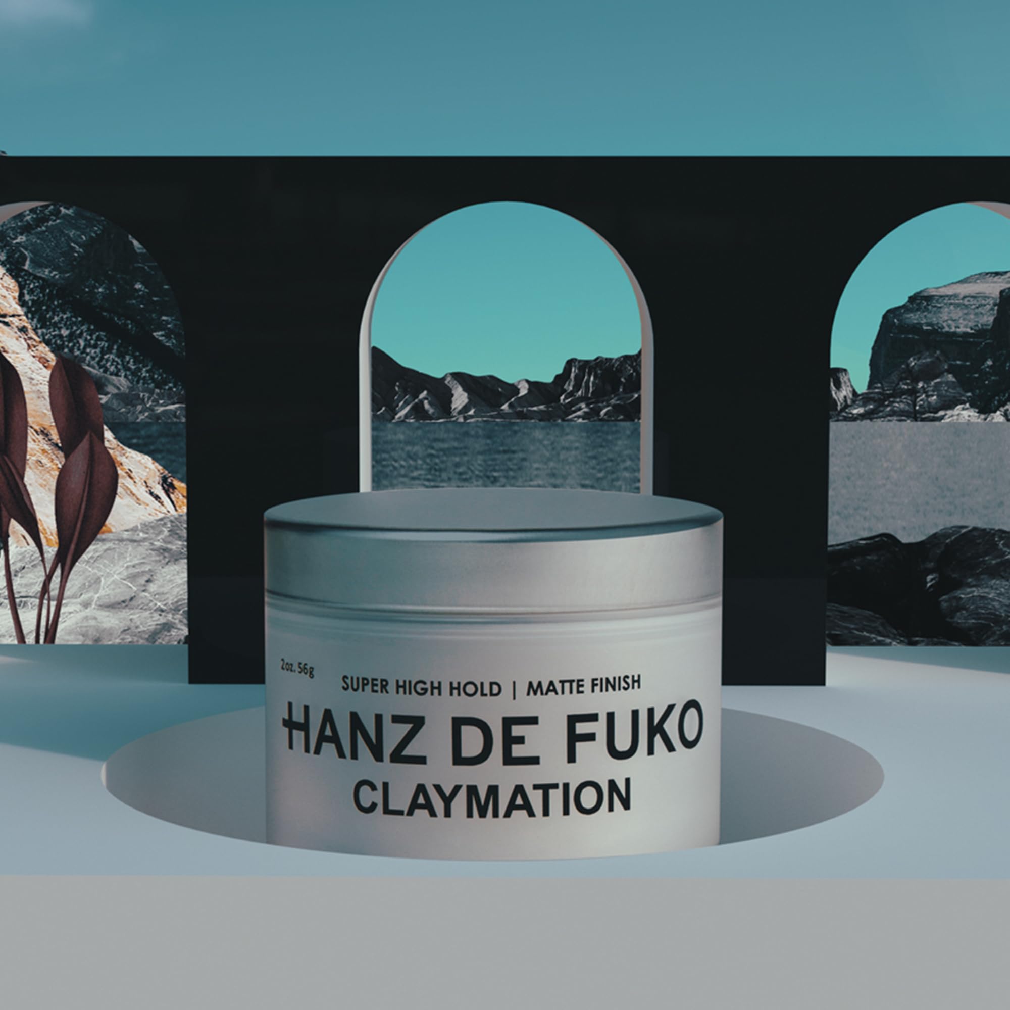 Hanz de Fuko Claymation 2oz tube close-up emphasizes travel friendly packaging.