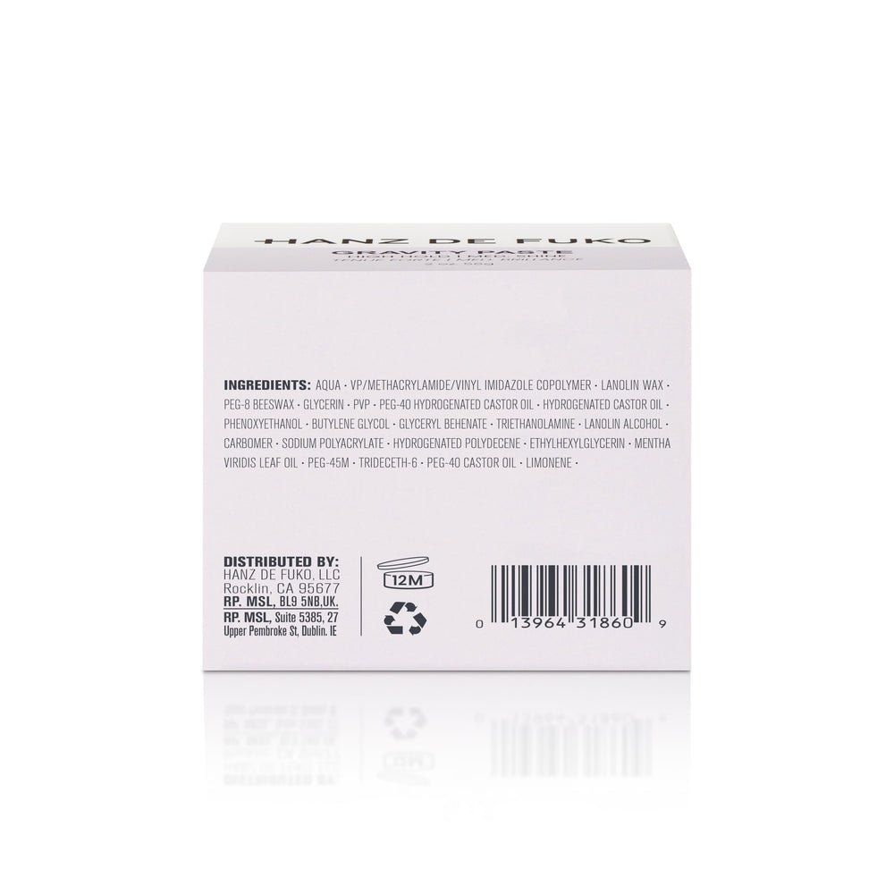 Gravity Paste ingredients highlight castor oil and spearmint