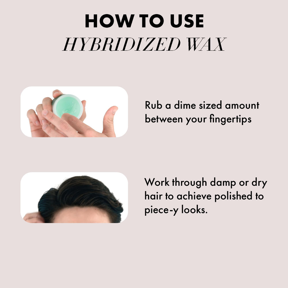 Dime-sized application demonstrated with Hybridized Wax for easy, residue-free styling
