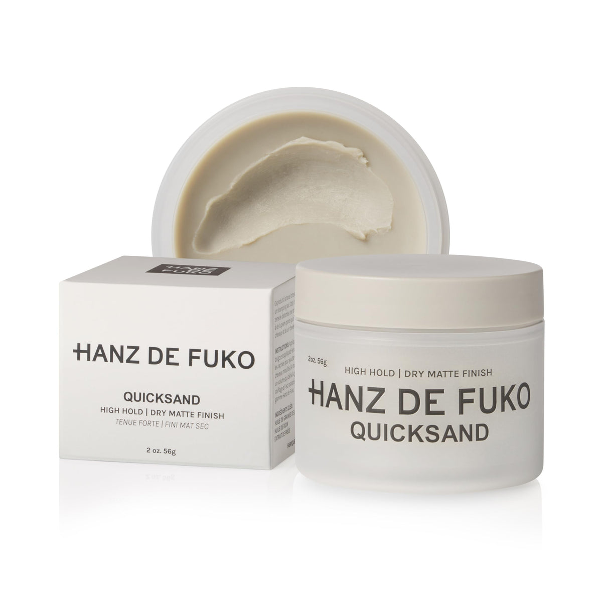 Hanz de Fuko Quicksand 2oz jar front view for premium styling.