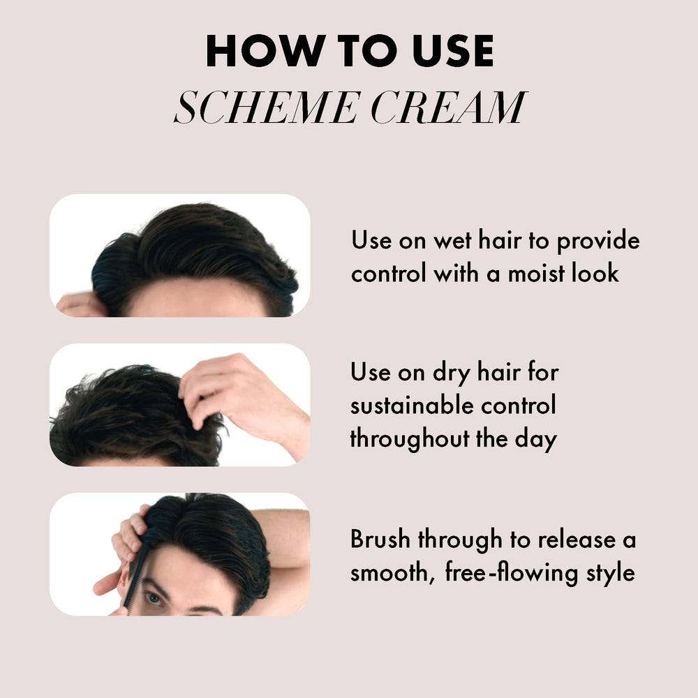 Dry-hair styling delivers lasting shape and light sheen.