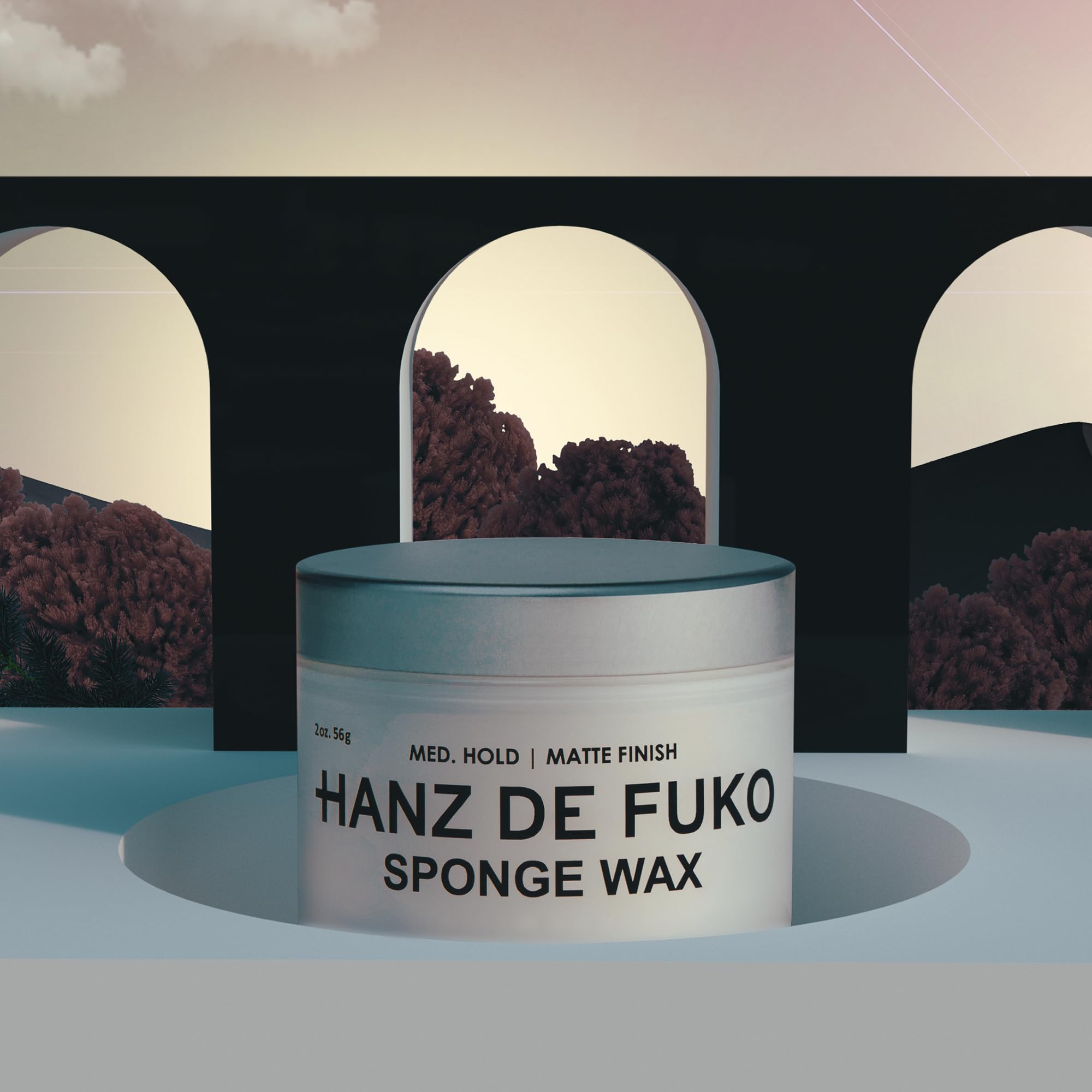 Hanz de Fuko Sponge Wax with jojoba oil supports moisture during styling.