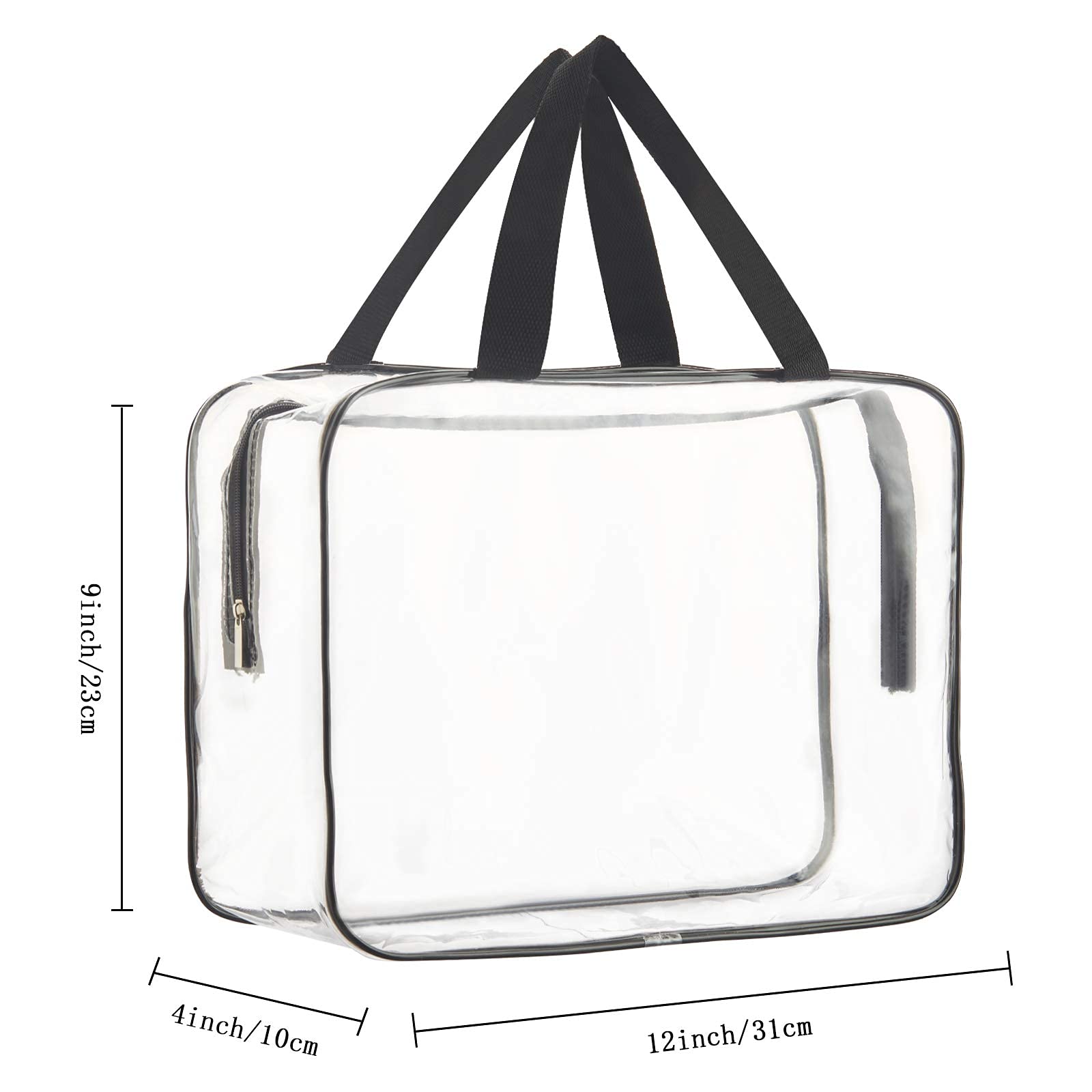 HAOGUAGUA clear makeup bag with zipper for secure cosmetics organization.