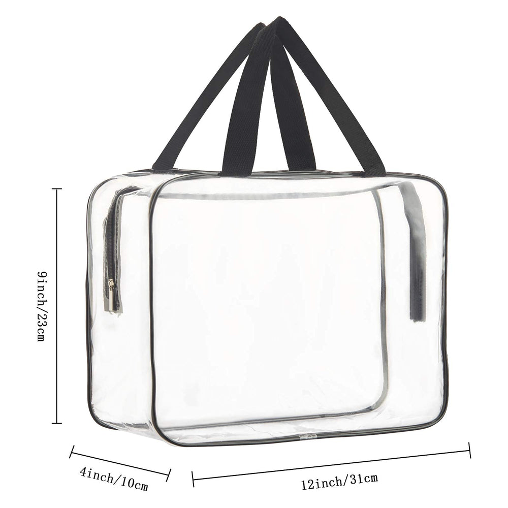 HAOGUAGUA clear makeup bag with zipper for secure cosmetics organization.