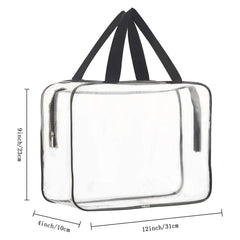 HAOGUAGUA clear makeup bag with zipper for secure cosmetics organization.