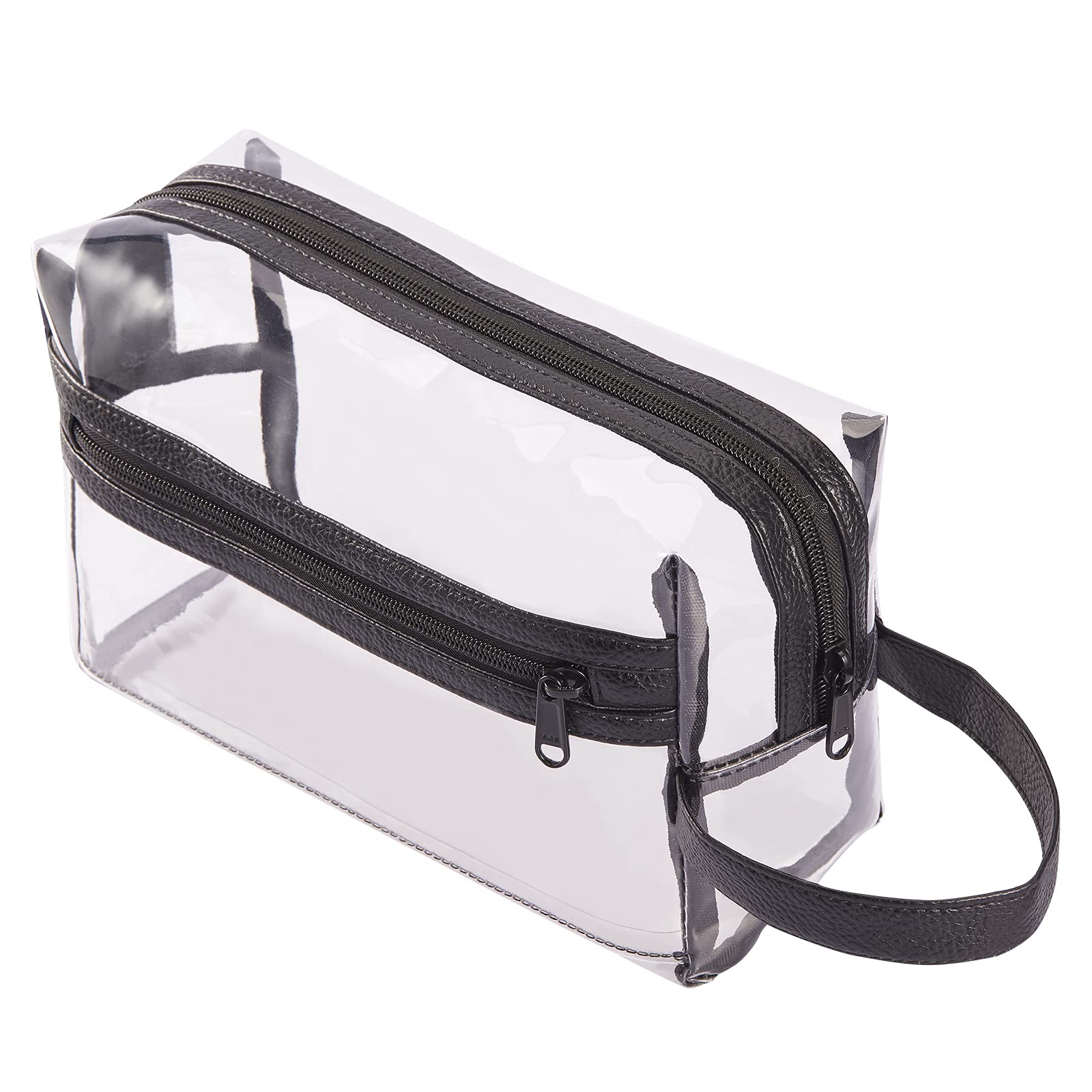 HAOGUAGUA clear travel toiletry bag front view for quick item access.