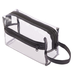 HAOGUAGUA clear travel toiletry bag front view for quick item access.