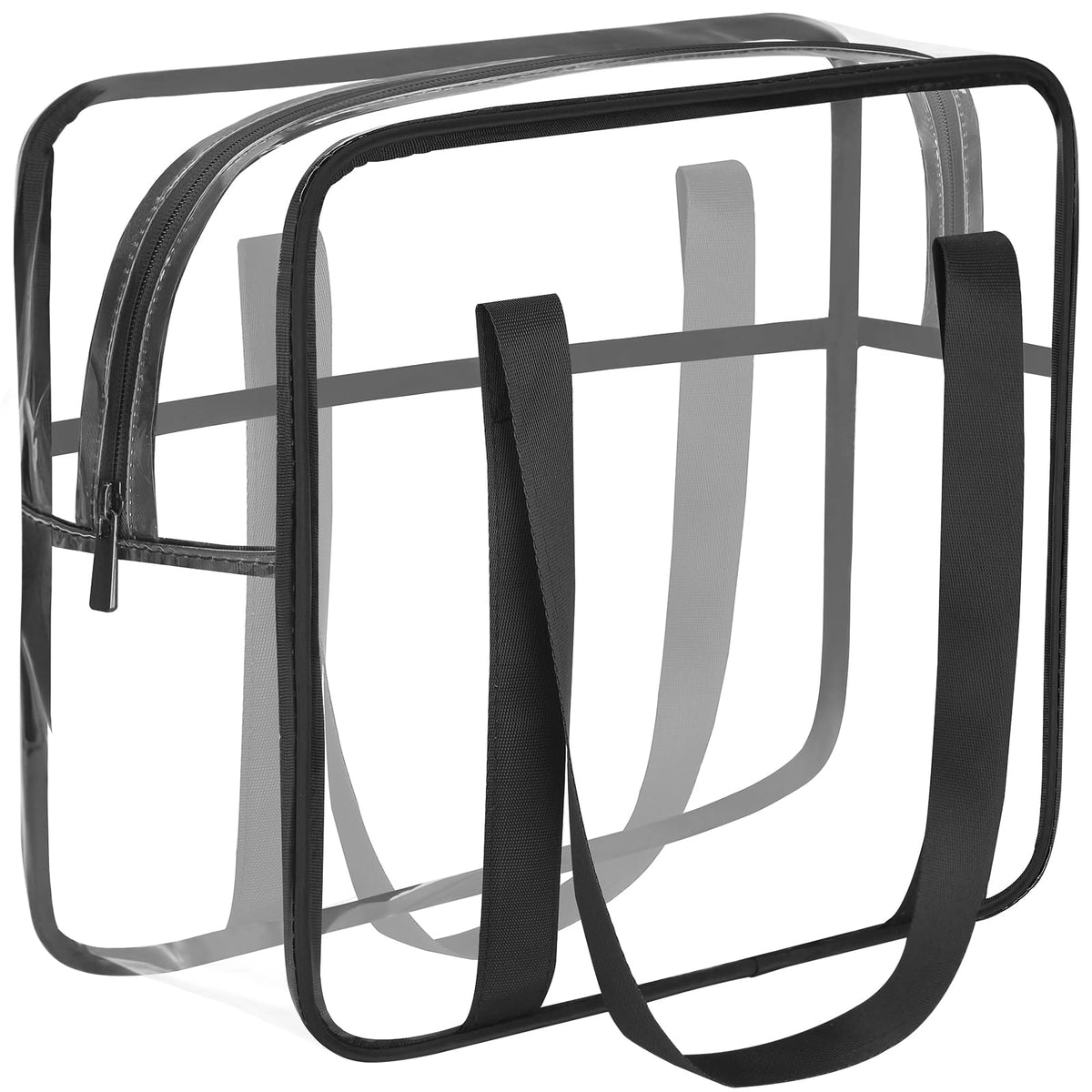 HAOGUAGUA extra-large clear makeup bag shows items for quick access and easy touch-ups.