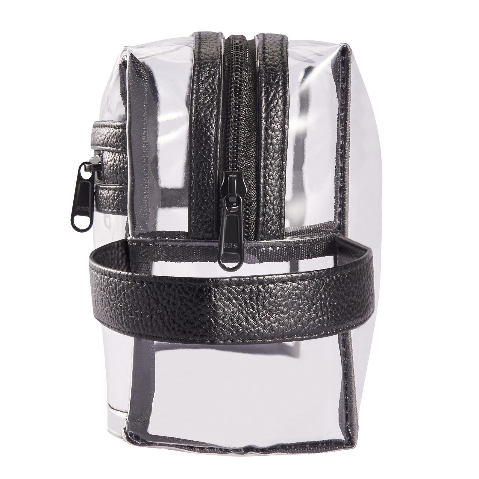 HAOGUAGUA transparent cosmetic pouch in hand for on-the-go use.