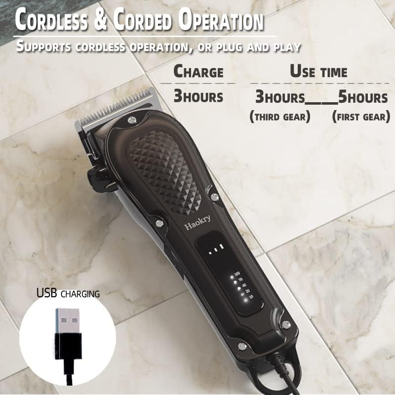 Haokry cordless use pictured for quick grooming away from outlets