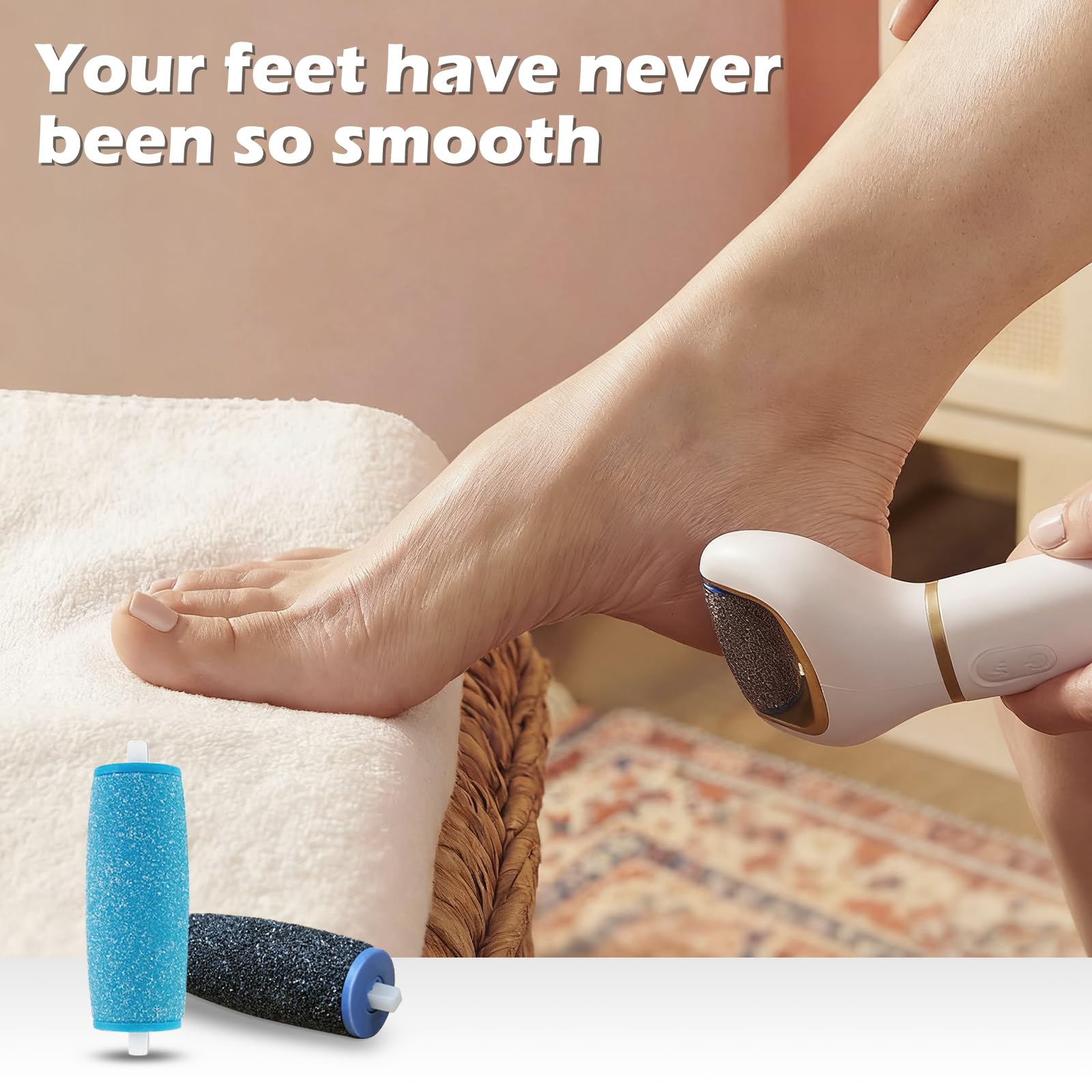 Haootadiy replacement heads compatible with Amop electronic foot file for consistent results.