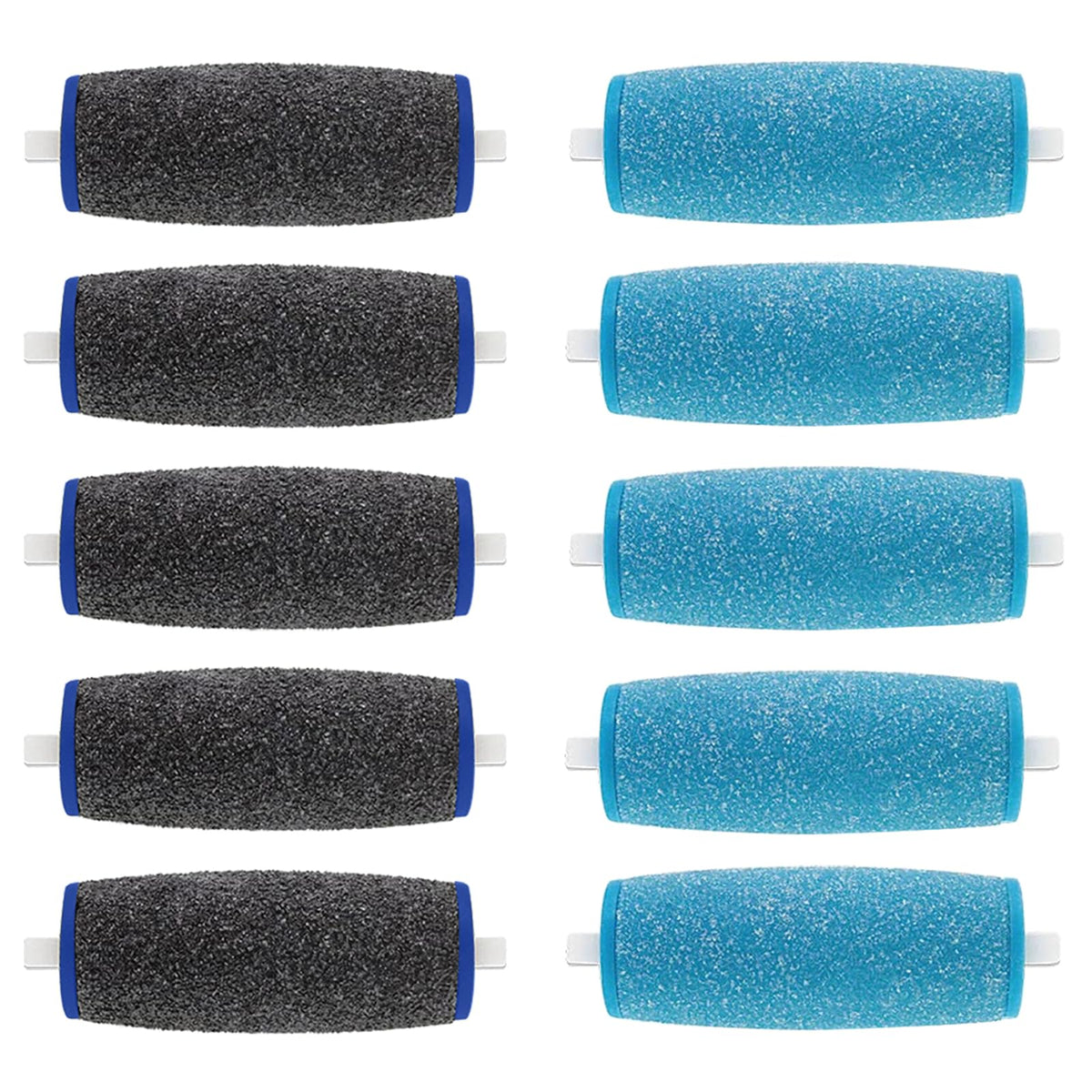 Haootadiy 10-pack roller heads shown for Amop-Pedi compatibility and easy replacement for smoother feet.