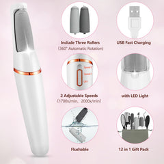 Haootadiy callus remover with two rollers targets smooth, soft feet